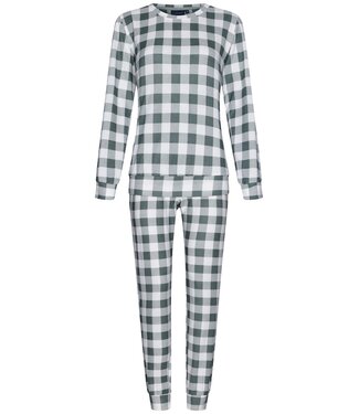 Pastunette Pastunette ladies fleece home lounge pyjama set 'checkered blocks'