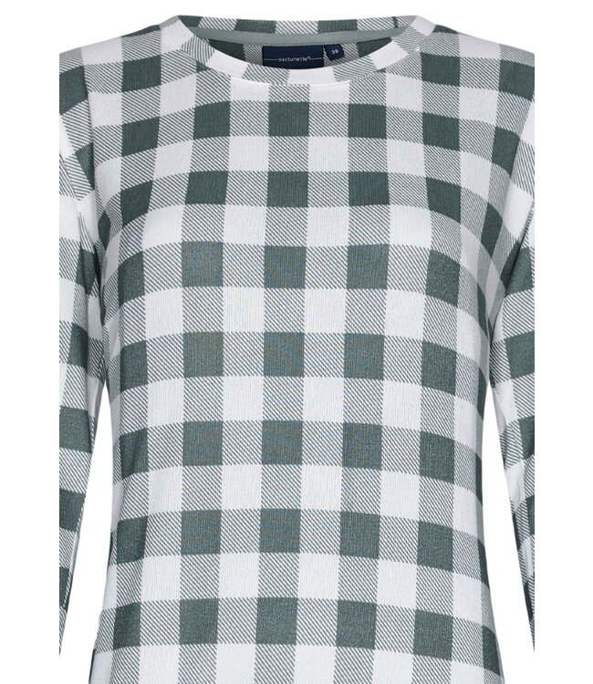 Pastunette ladies fleece home lounge pyjama set 'checkered blocks'