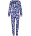 Pastunette long sleeve blue cotton-modal  pyjama with cuffs  'funky  floral'