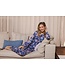 Pastunette long sleeve blue cotton-modal  pyjama with cuffs  'funky  floral'