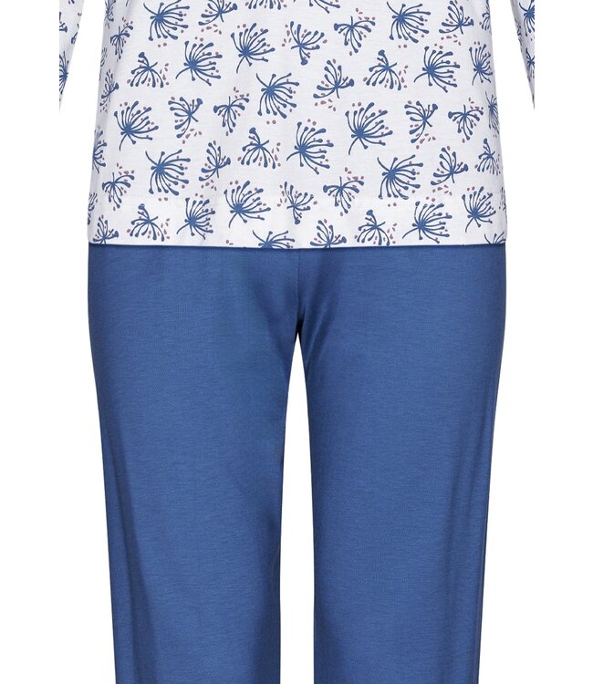 Pastunette ladies long sleeve cotton pyjama set with buttons 'wishy flower'