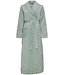 Pastunette extra long soft flannel fleece green wrap-over morninggown 'dotty circles'