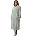 Pastunette extra long soft flannel fleece green wrap-over morninggown 'dotty circles'