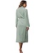 Pastunette extra long soft flannel fleece green wrap-over morninggown 'dotty circles'