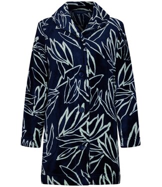 Pastunette Pastunette midnight blue warm fleece house jacket 'mega blooms'