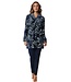 Pastunette midnight blue warm fleece house jacket 'mega blooms'