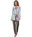 Pastunette Premium luxe, viscose-mix pyjama set met lange mouwen 'olive waterflower'