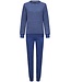 Pastunette Pastunette blauwe badstof loungepyjamaset voor dames 'stripey blue'