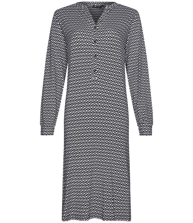 Pastunette Premium luxury long sleeve nightdress with buttons 'monochrome diamonds'