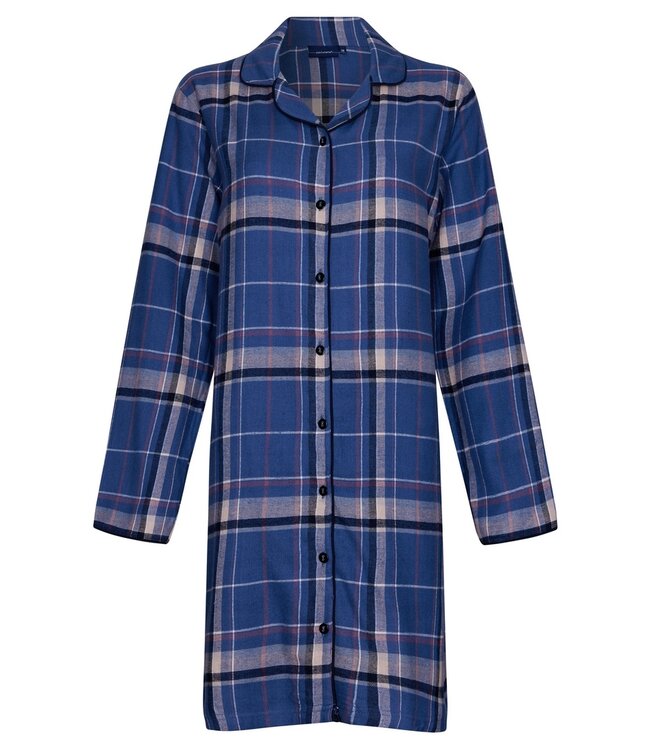 Pastunette cotton woven, full button flannel  nightdress 'winter checks'