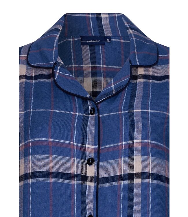 Pastunette cotton woven, full button flannel  nightdress 'winter checks'