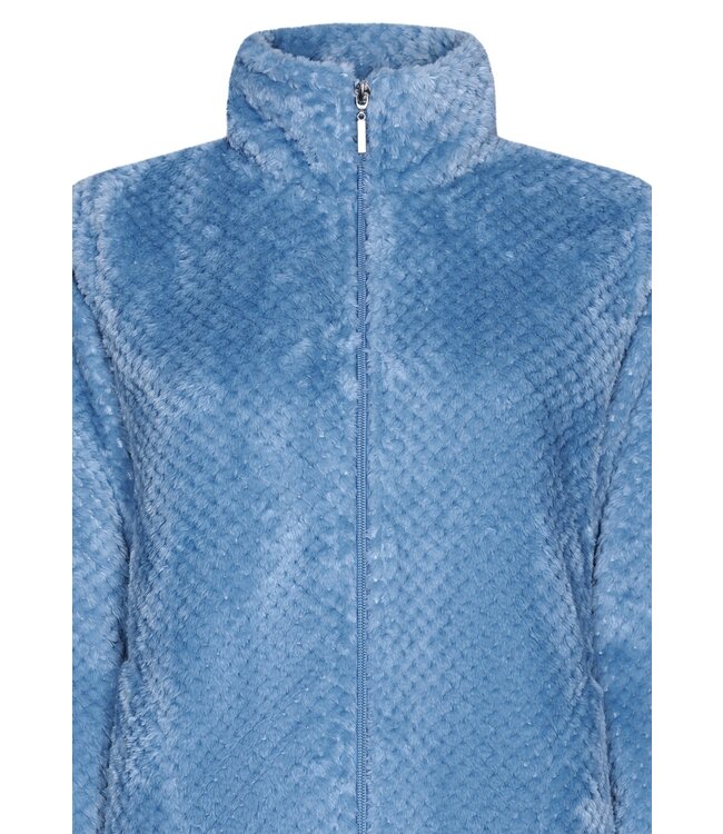Pastunette ladies soft fleece bluehome lounge suit with zip 'pretty bobble'