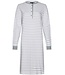 Pastunette ladies sage green cotton nightdress with buttons 'horizonontal stripes'