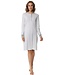 Pastunette ladies sage green cotton nightdress with buttons 'horizonontal stripes'