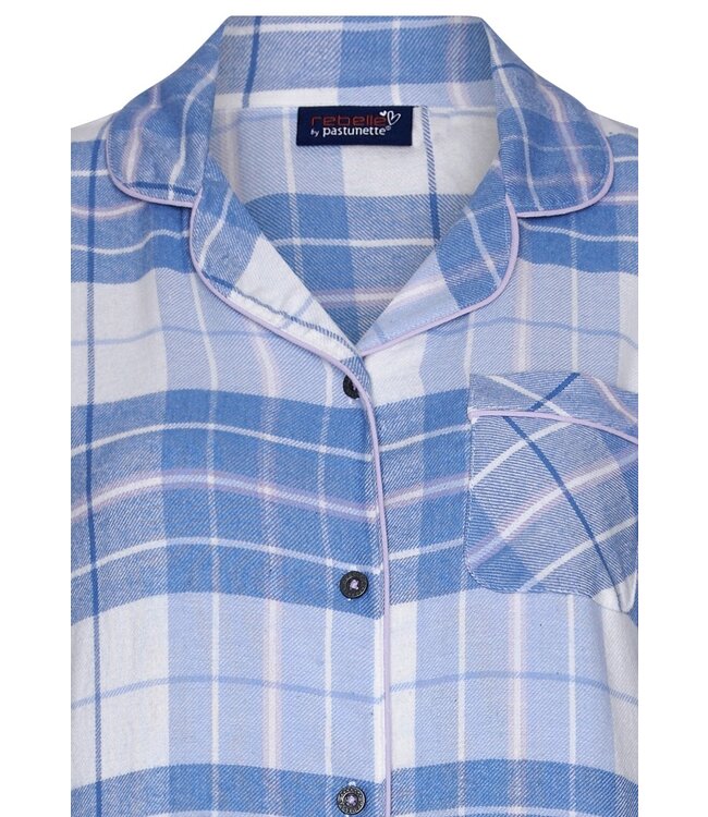 Rebelle ladies, long sleeves, full button nightshirt