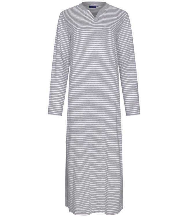 Pastunette ladies extra long  v-neck cotton mix  nightdress 'just sporty stripes'