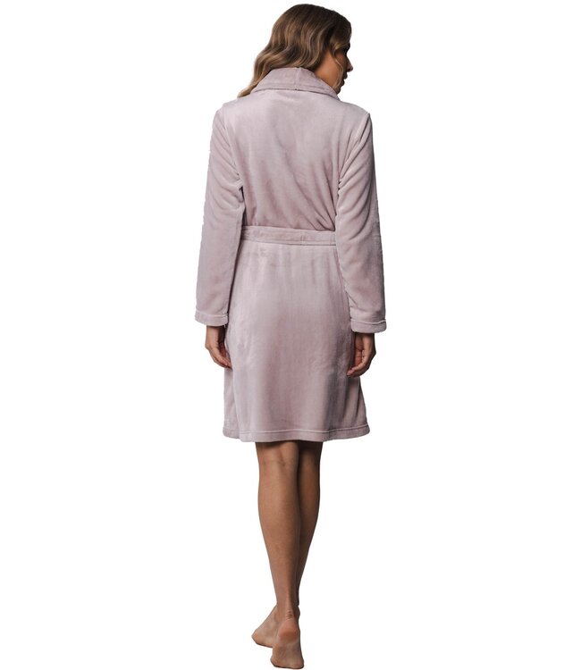 Pastunette warme, flanel-fleece overslag damesbadjas 'soft comfort'