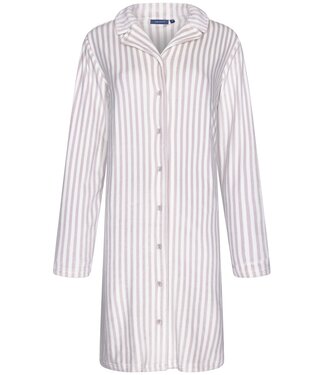 Pastunette Pastunette ladies soft velvet full button nightdress 'soft stripes'