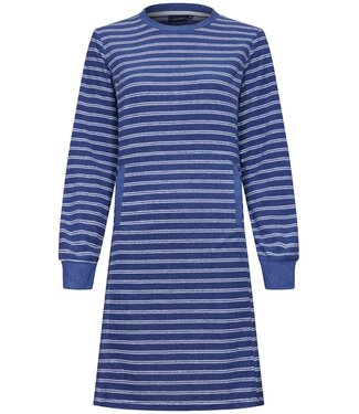 Pastunette Pastunette ladies striped blue terry lounge dress 'stripey blue'