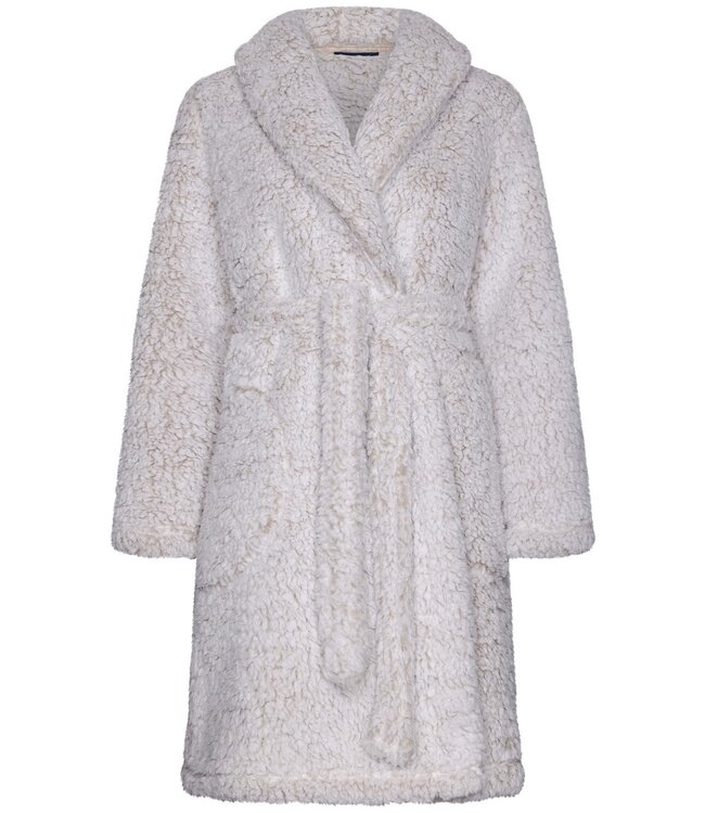 Pastunette soft teddy fleece ladies morning gown with shawlcollar 'teddy bear soft'