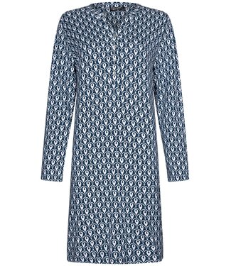 Pastunette Premium ladies luxury long sleeve nightdress with buttons 'geometric dewdrop'