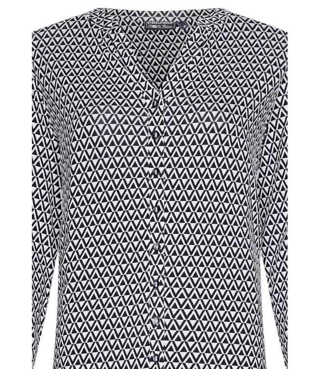 Pastunette Premium luxury long sleeve full button pyjama set 'monochrome diamonds'