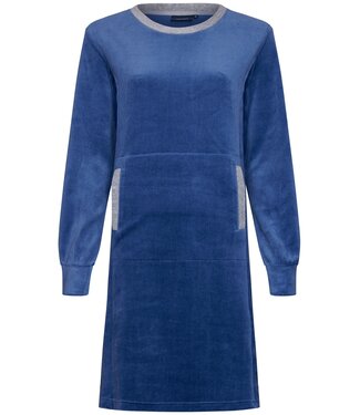 Pastunette Pastunette blue soft velvet home lounge dress 'velvet comfort'