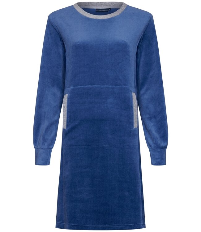 Pastunette Pastunette blue soft velvet home lounge dress 'velvet comfort'