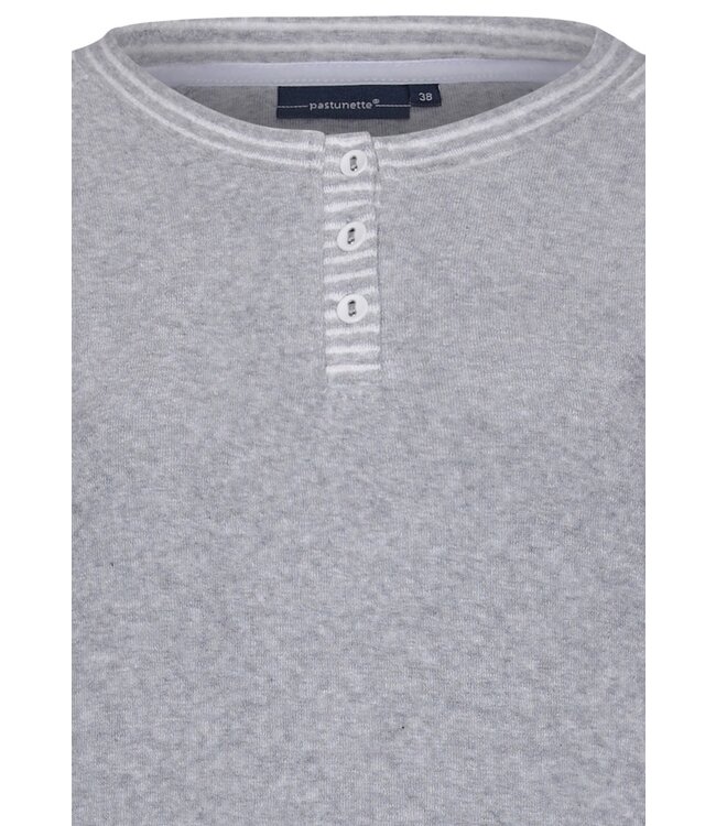 Pastunette katoen-badstof dames nachthemd met v-hals en knopen 'just stripes'