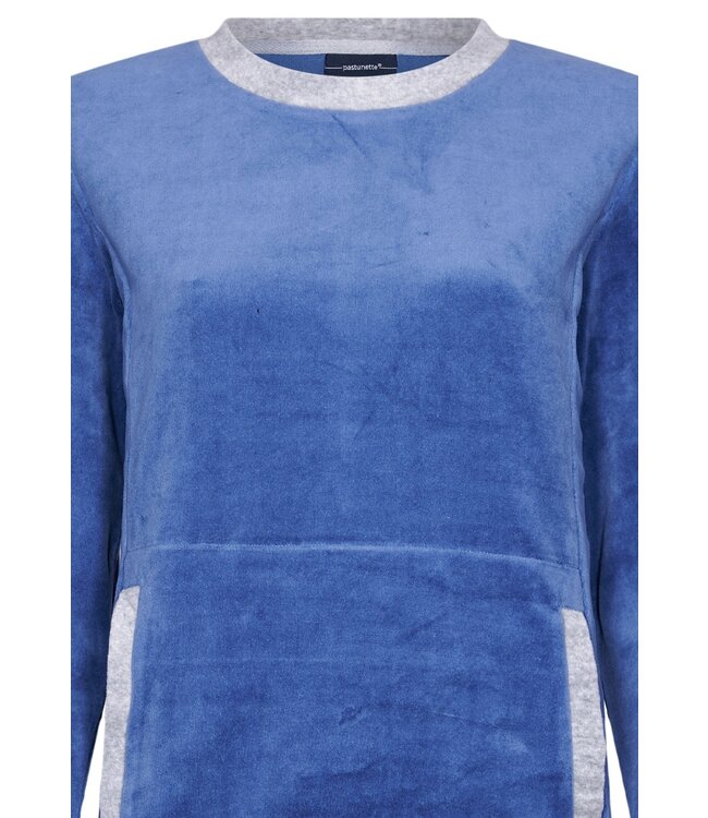 Pastunette blue soft velvet night home lounge set 'velvet comfort'