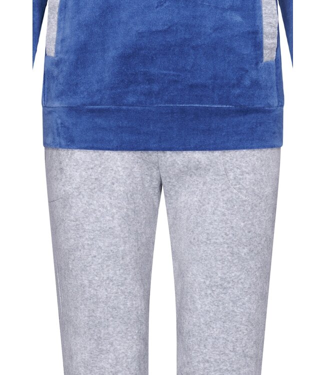 Pastunette blue soft velvet night home lounge set 'velvet comfort'