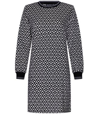 Pastunette Premium ladies luxury warm polar fleece home dress 'monochrome diamonds'