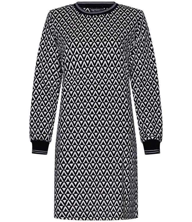 Pastunette Premium ladies luxury warm polar fleece home dress 'monochrome diamonds'