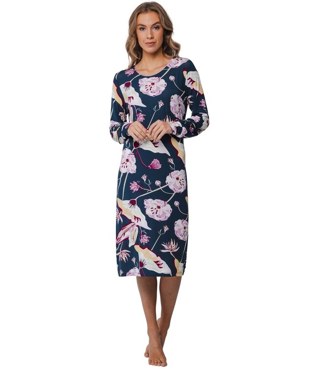 Pastunette Premium luxury  viscose-mix lounge style home nightdress'flower bloom'