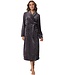 Pastunette extra lange, zachte flanel-fleece grijze overslag ochtendjas 'dotty circles'