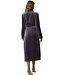 Pastunette extra lange, zachte flanel-fleece grijze overslag ochtendjas 'dotty circles'