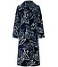 Pastunette Pastunette midnight blue warm fleece full button morninggown 'mega blooms'