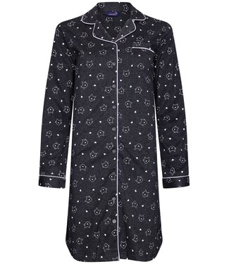 Rebelle Rebelle ladies, long sleeves, full button nightshirt