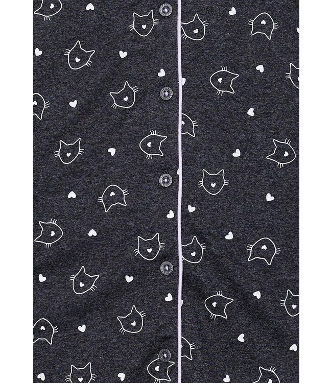 Rebelle ladies, long sleeves, full button nightshirt