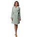 Pastunette soft flannel fleece green wrap-over morninggown 'dotty circles'
