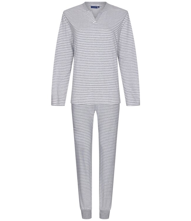 Pastunette ladies v-neck cotton mix  pyjama 'just sporty stripes'