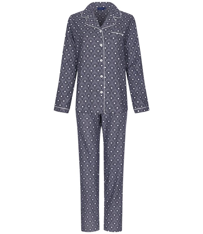 Pastunette ladies cotton flannel  full button pyjama 'geometric diamond'