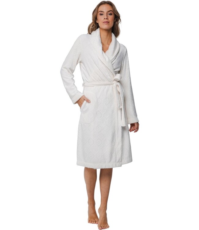 Pastunette Premium luxe zachte flanel-fleece overslag badjas'ornamental soft'