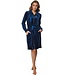 Pastunette Premium ladies luxury blue  velvet morninggown with zip 'chic blue beauty'