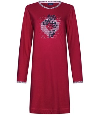 Pastunette Pastunette organic cotton long sleeve red nightdress 'wild wishy flower'