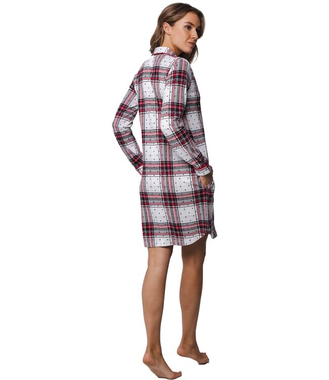 Rebelle ladies, long sleeves, full button nightshirt