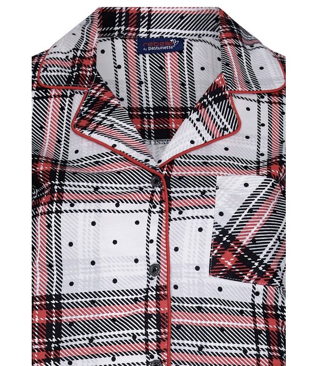 Rebelle ladies, long sleeves, full button nightshirt