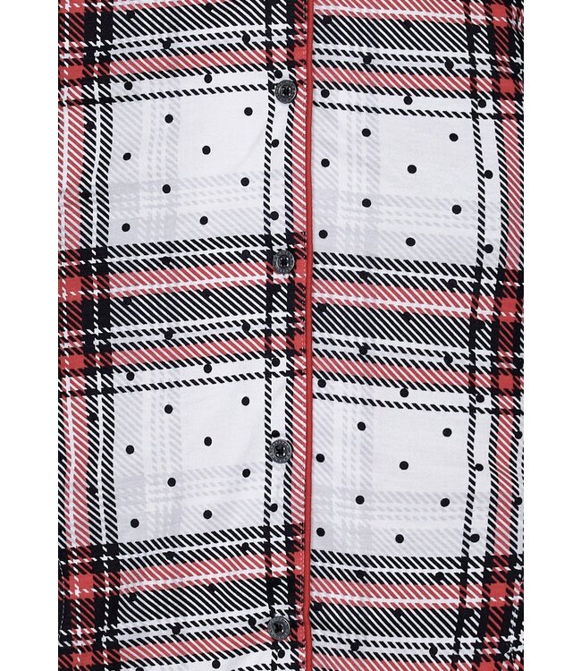 Rebelle ladies, long sleeves, full button nightshirt