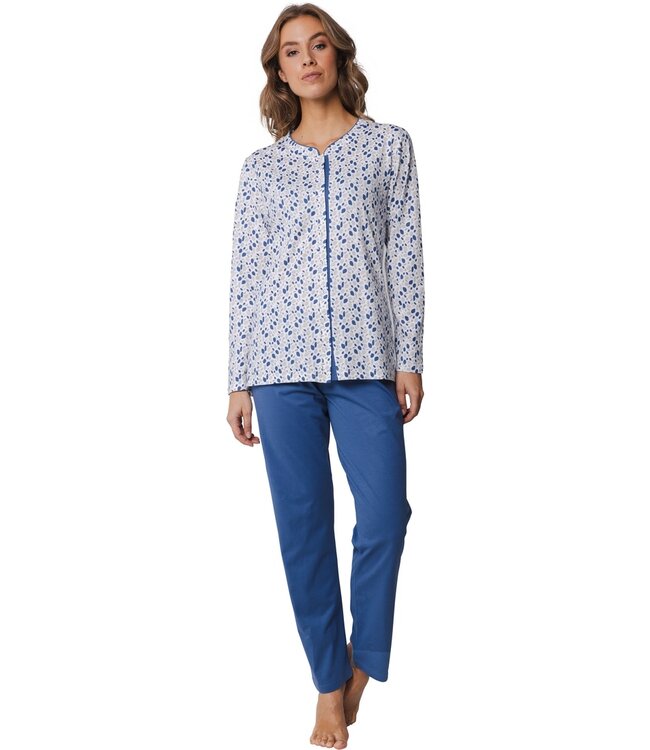 Pastunette ladies full button cotton pyjama set 'winter watercolour'