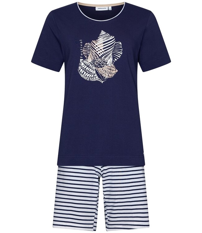 stripey organic cotton shorty set 'seashell dreams'